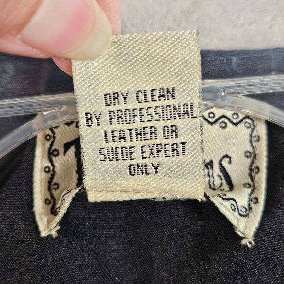 TanTrums Vest Womens Medium Blue Leather/Suede Embroidered Cottagecore Western - Picture 11 of 12